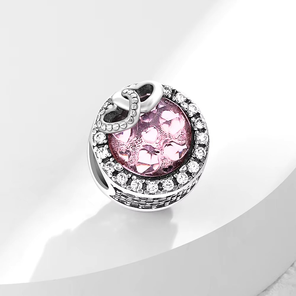 Charm Argint Amanda JW1185 cu Pietre Roz - imagine 4
