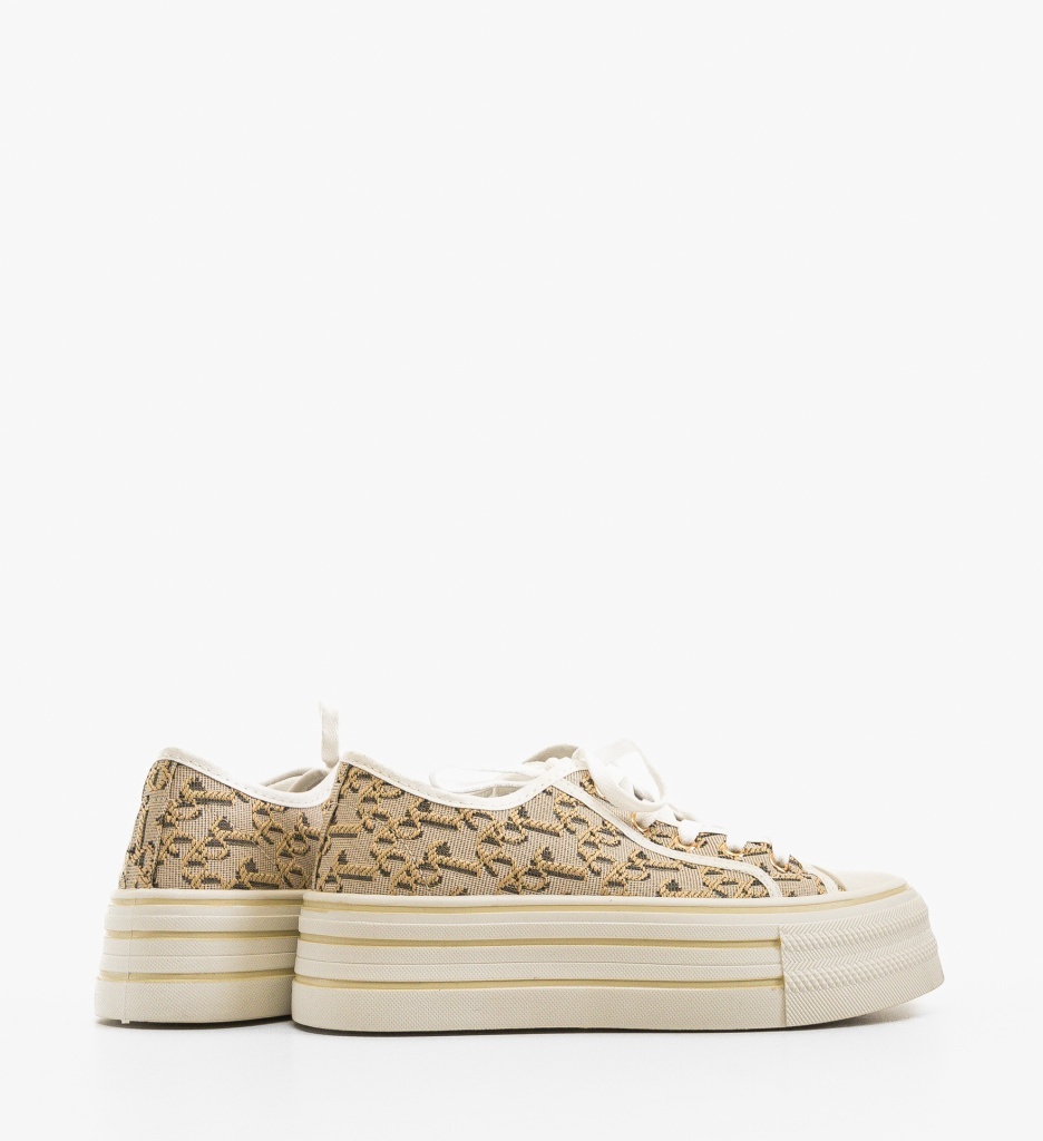 Sneakers Dama Vidia Bej | Confort & Stil - imagine 3