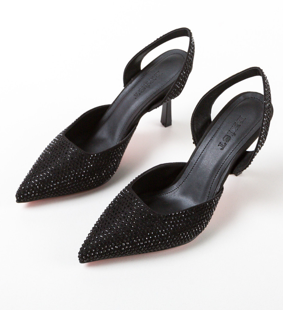 Pantofi Sheng Negri Eleganți cu Toc - imagine 5