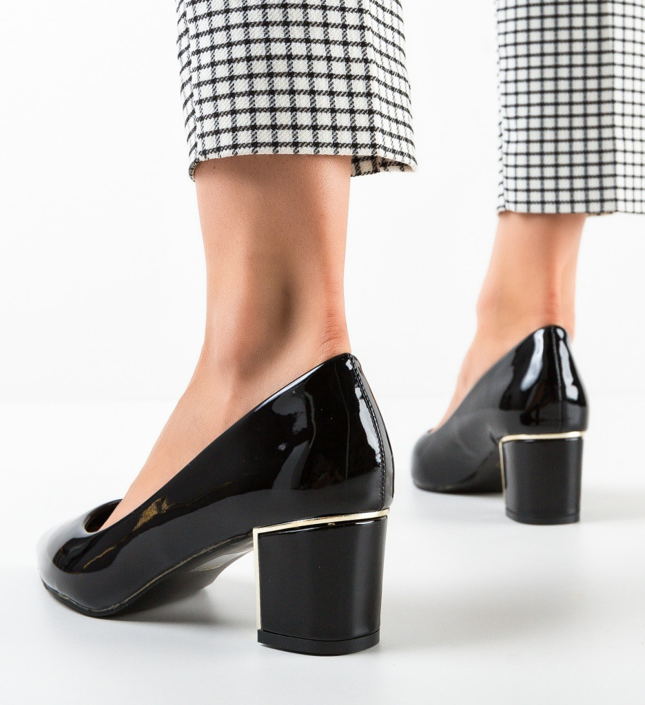 Pantofi Coles Negri | Toc Elegant pentru Ocazii - imagine 4