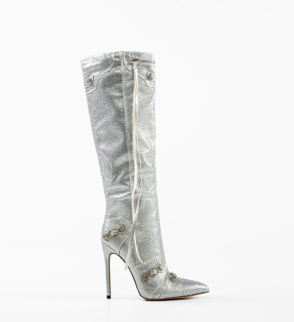 Cizme Dama Gavin Argintii - Eleganță și Stil - imagine 5