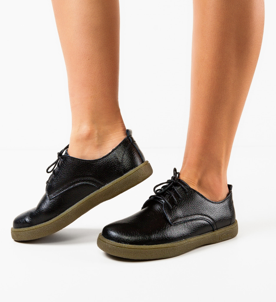 Pantofi Casual Lactose Negri | Confort & Stil - imagine 5