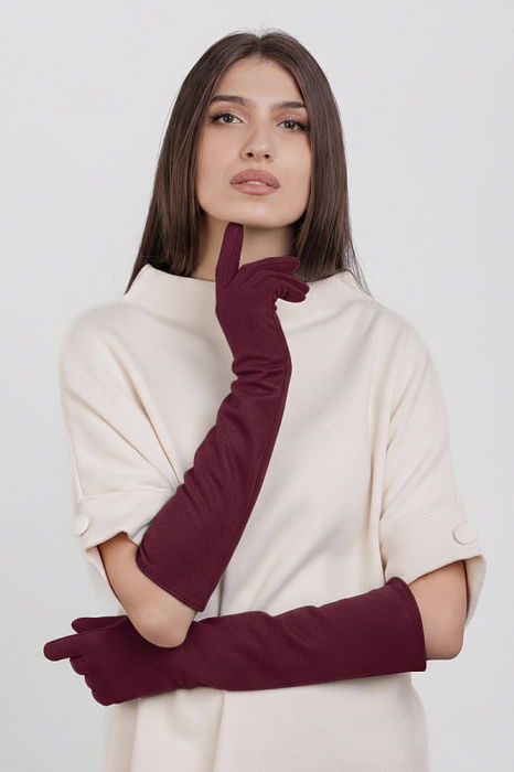 Mănuși Dama Bordo Catifelate Shopika - Touchscreen