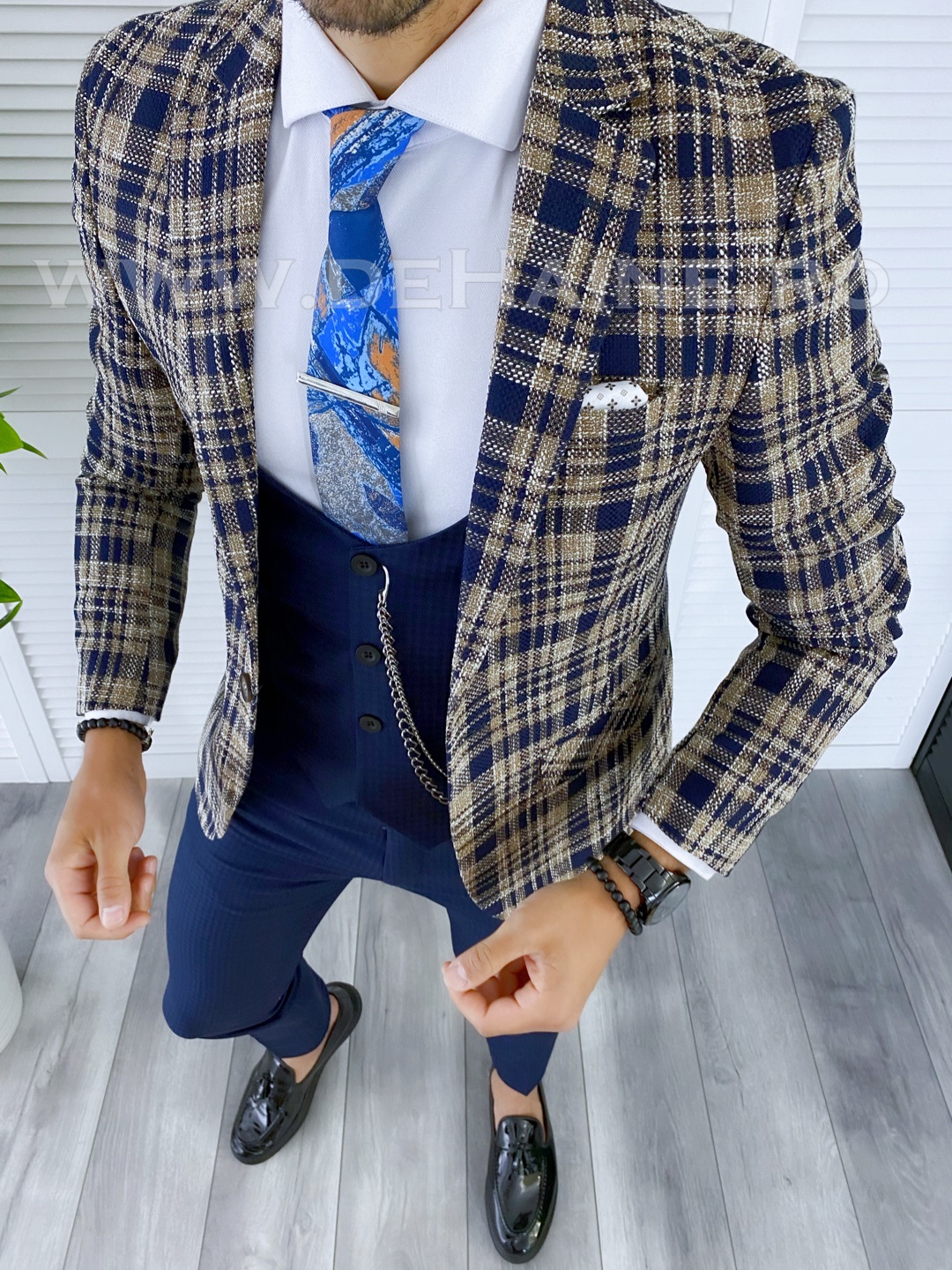Sacou Barbati Slim Fit Carouri | Office & Eveniment