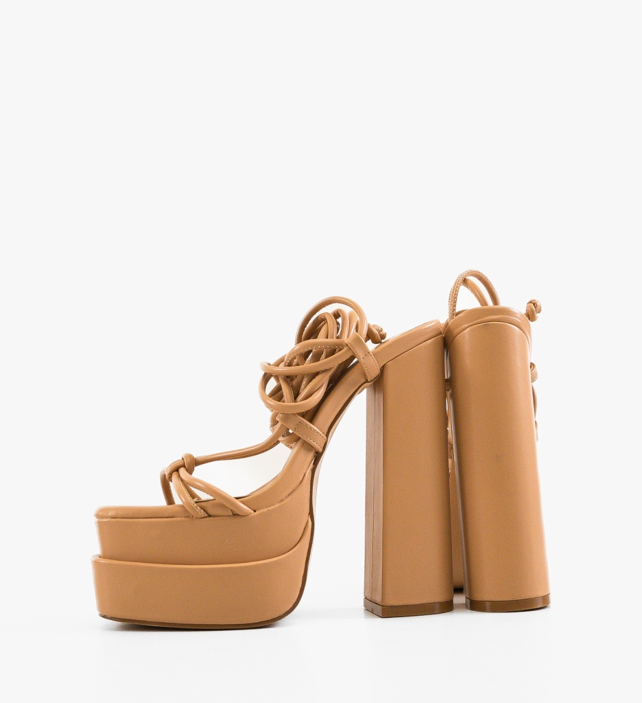 Sandale Commas Bej Elegante cu Toc - imagine 5