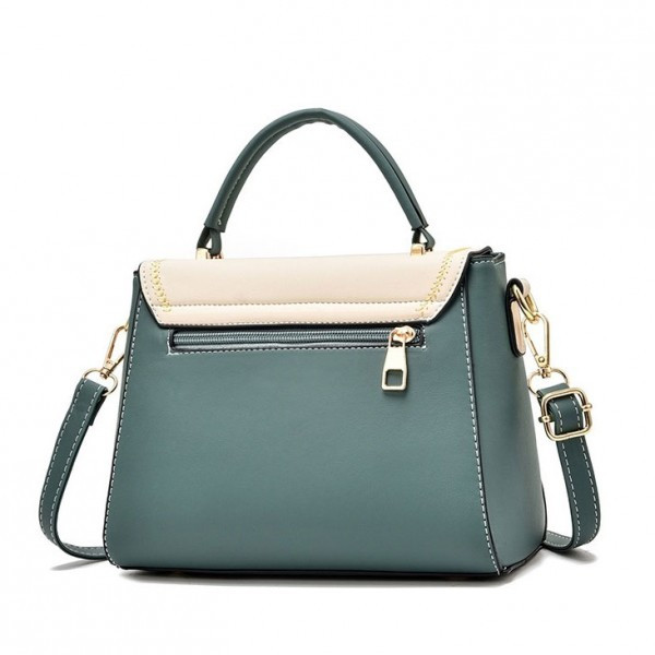 Geanta dama Asha GT1087 verde Himiri, cu bareta - imagine 4