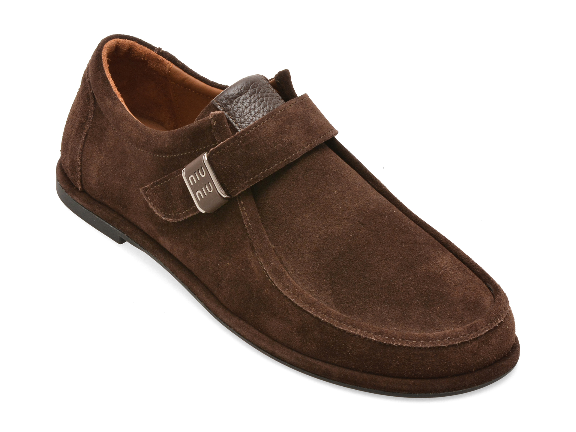 Mocasini IMAGE maro din piele intoarsa