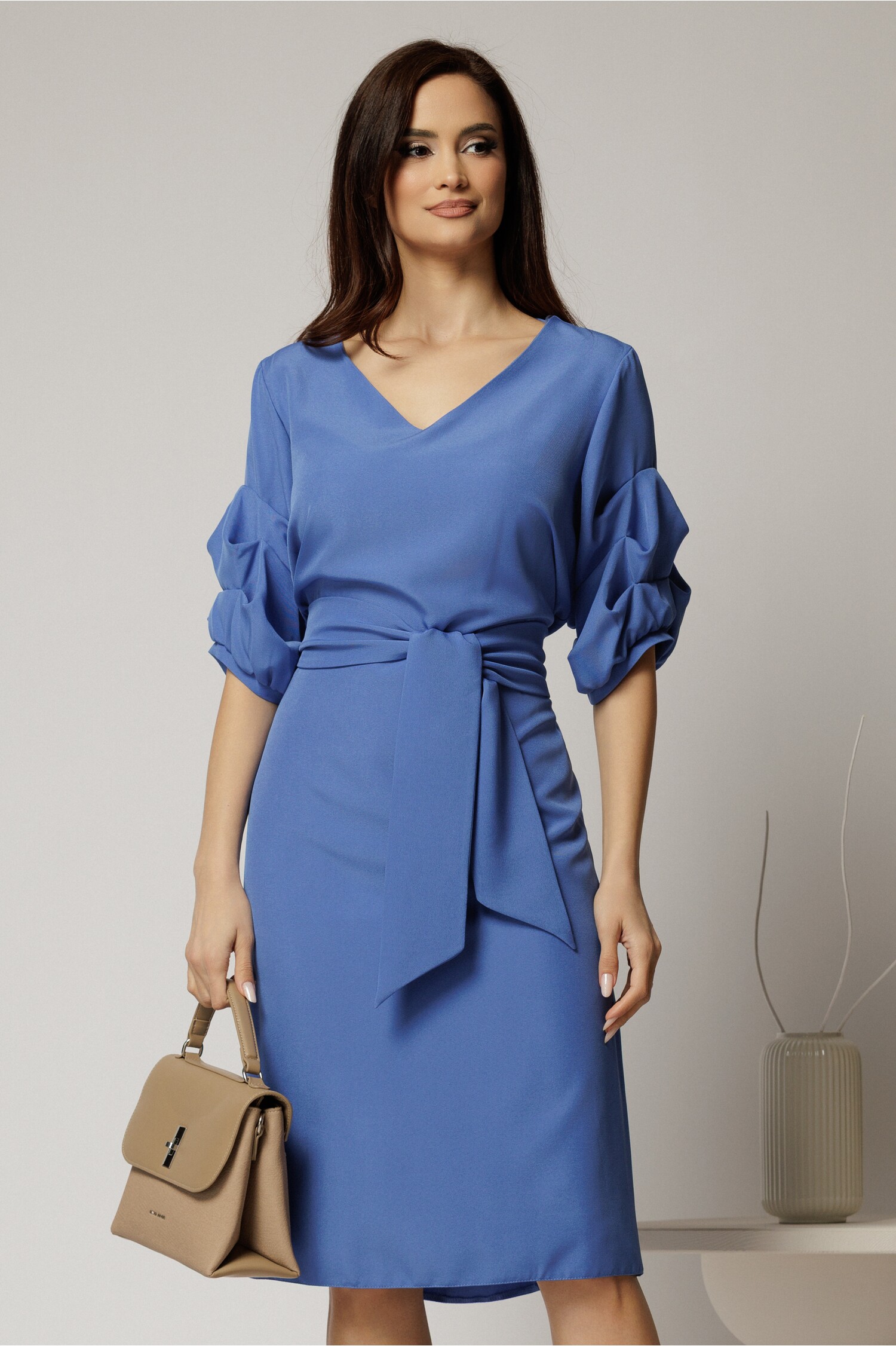 Rochie DY Fashion Albastră Viscosă Croi Drept