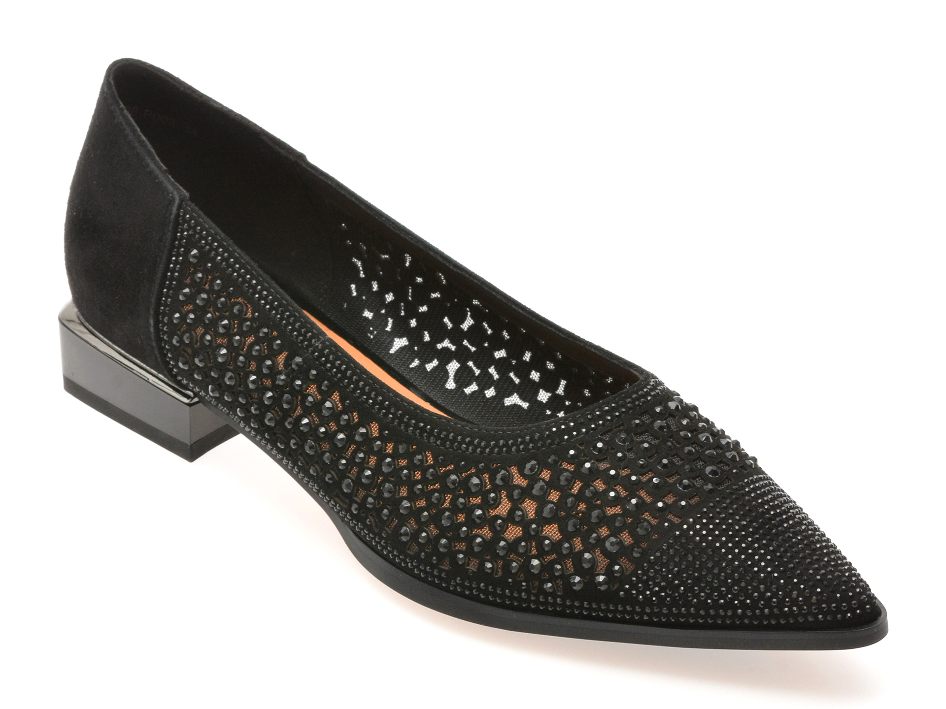 Pantofi EPICA negri din piele intoarsa - Confort