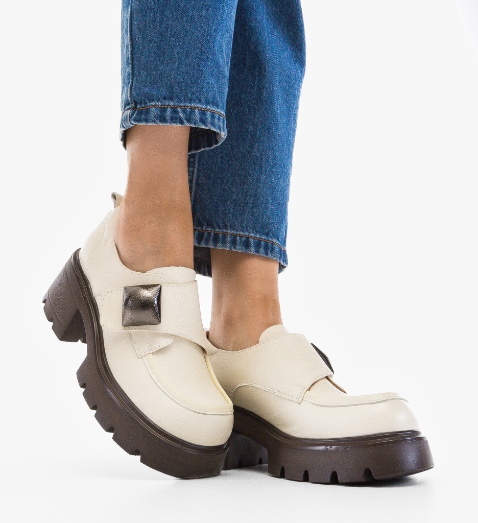 Pantofi Casual Nanyt Bej - Confort & Stil - imagine 2