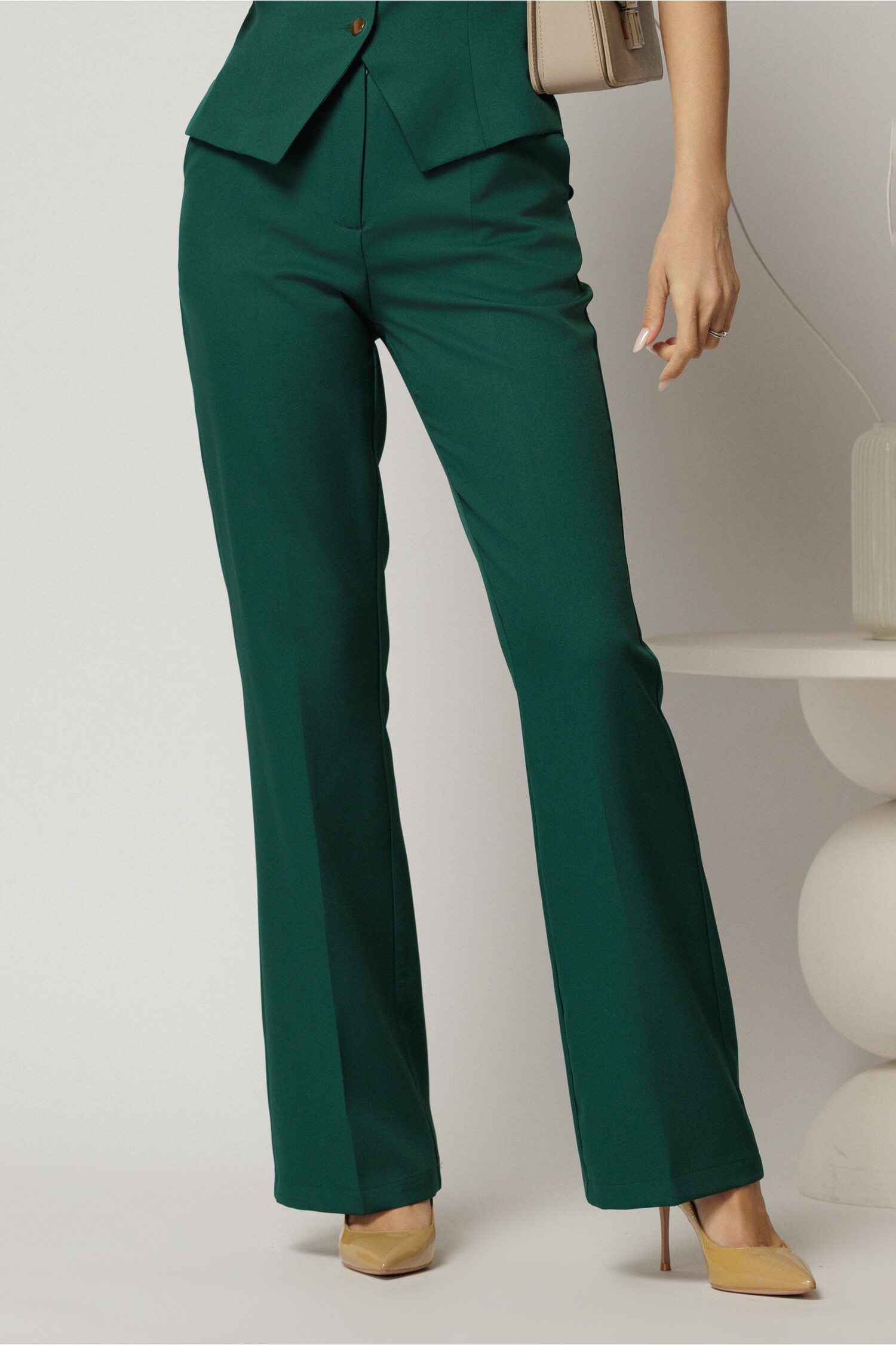 Pantaloni Melody Verzi Croi Evazat Dama