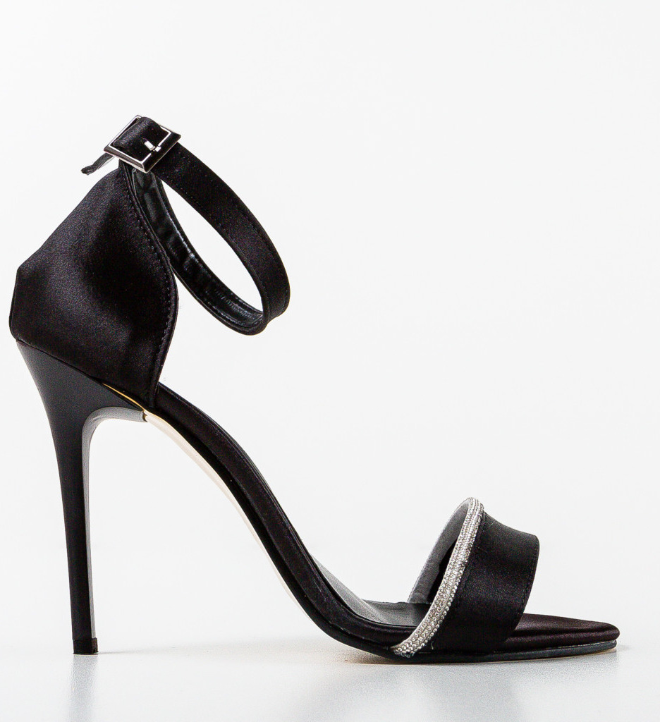 Sandale Cassius Negre cu Toc Elegante - imagine 4