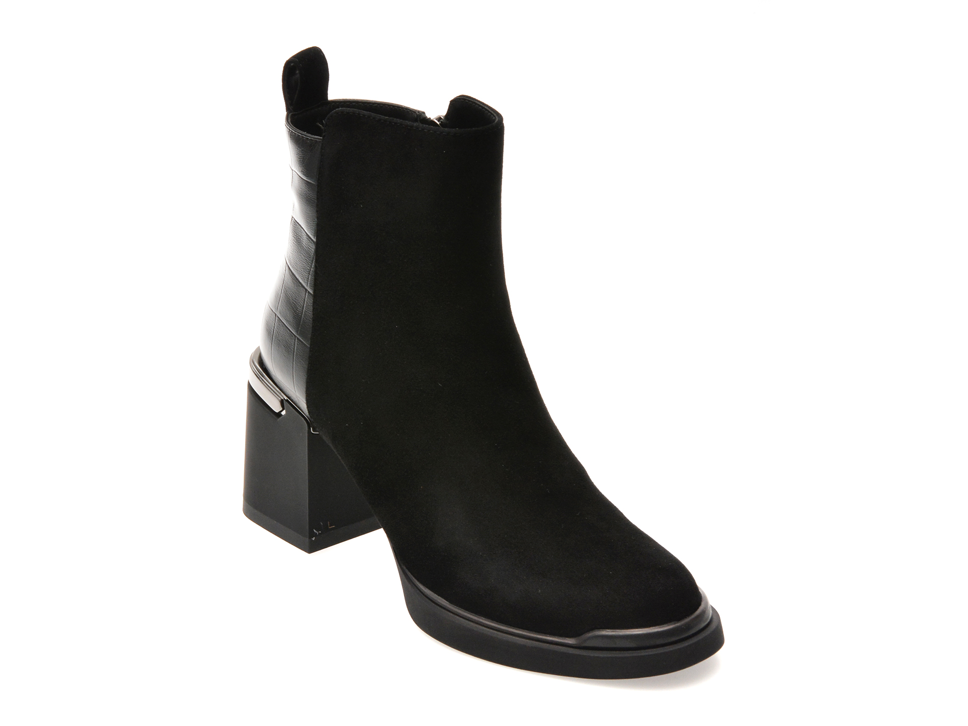 Botine EPICA Negre | Eleganță în Piele Întoarsă