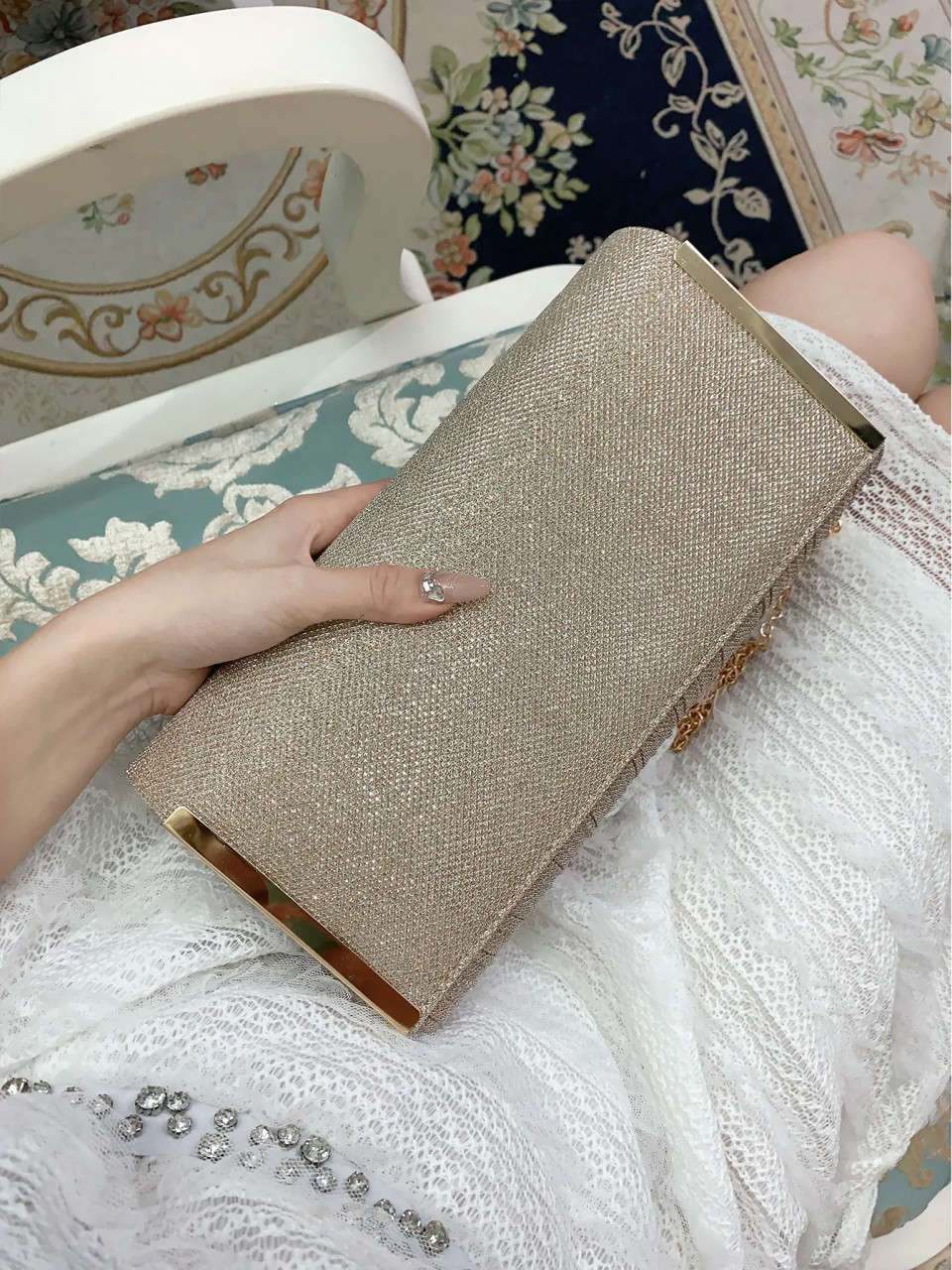 Geanta Ocazie Delis Rose Gold | Model Lysandra - imagine 5