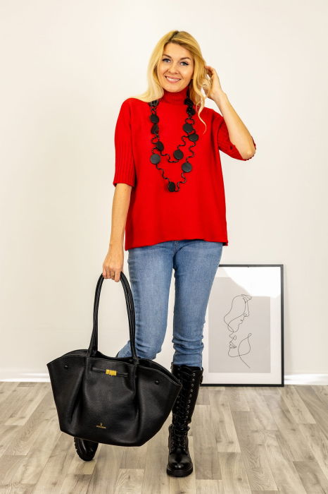 Pulover Rosu Shopika | Versatil si Elegant