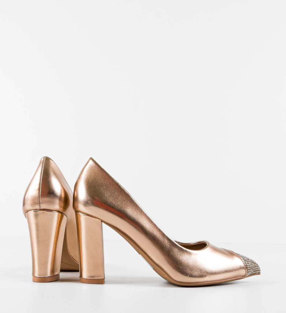 Pantofi Toc Meyly Aurii - Eleganță Asigurată - imagine 2