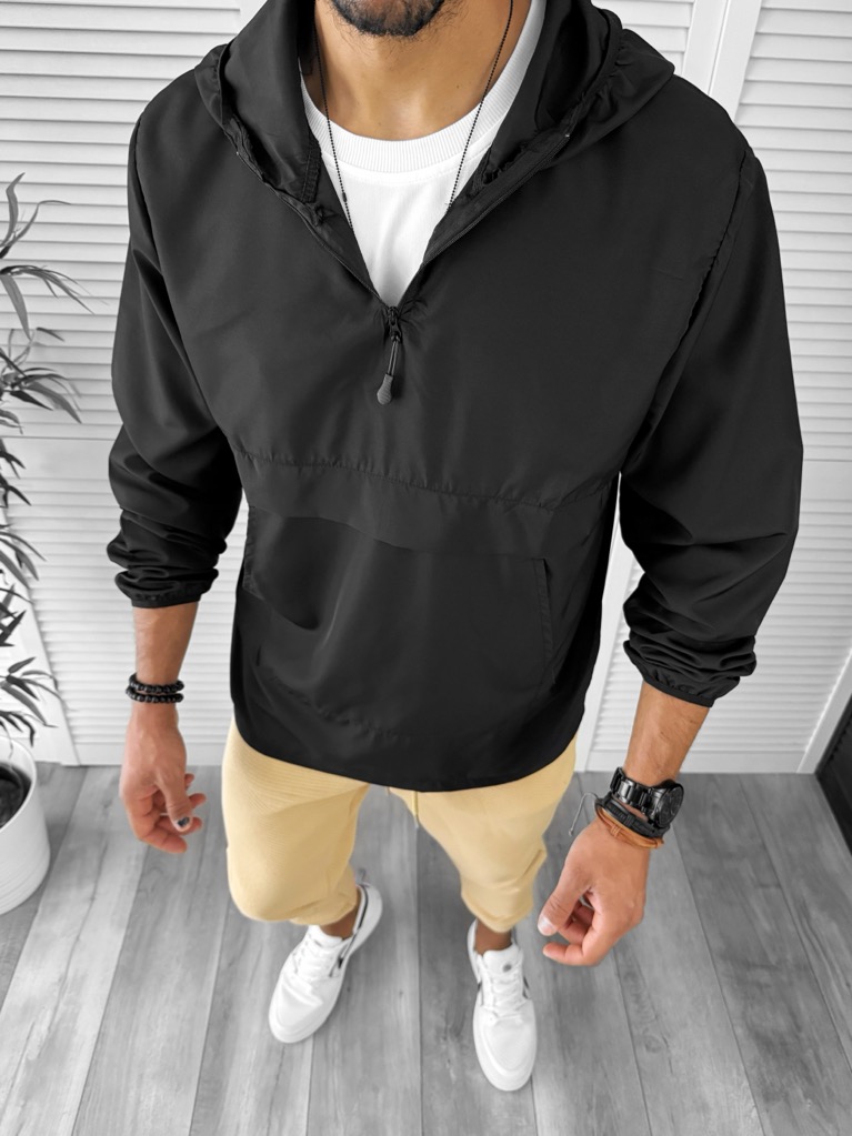 Geaca Barbati Toamna Neagra Impermeabila