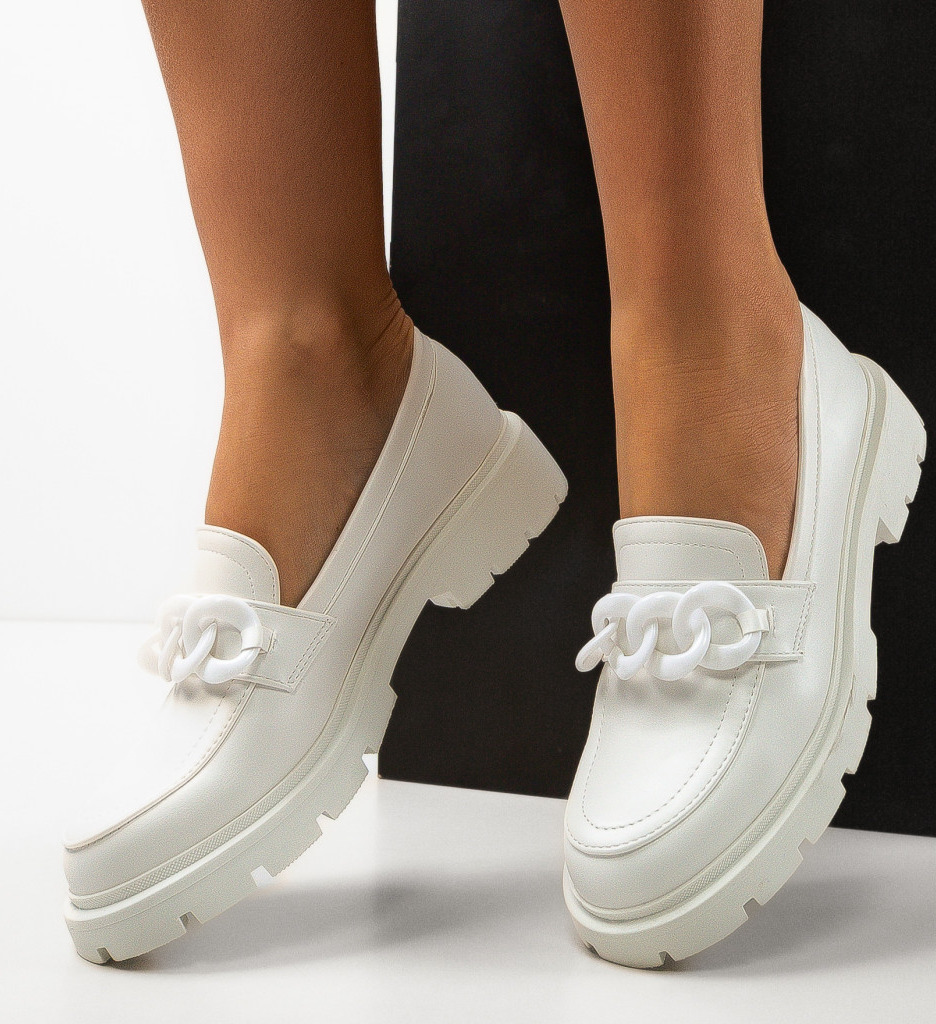 Pantofi Casual Dama Sharifa Albi - Confort Si Stil - imagine 3