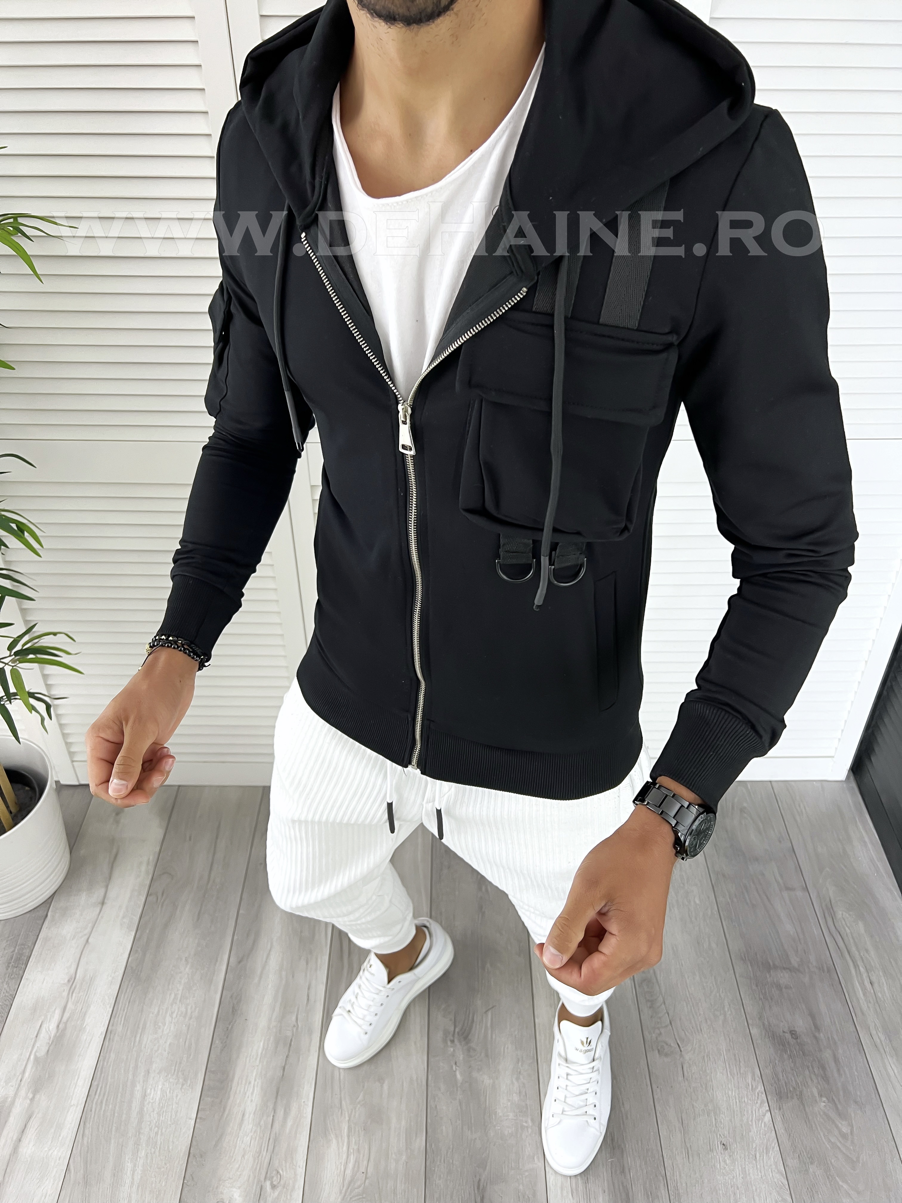 Hanorac Barbati Negru Slim Fit | Stil Urban