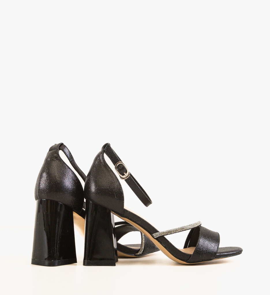Sandale Dama Lyly Negre cu Toc Elegant - imagine 4