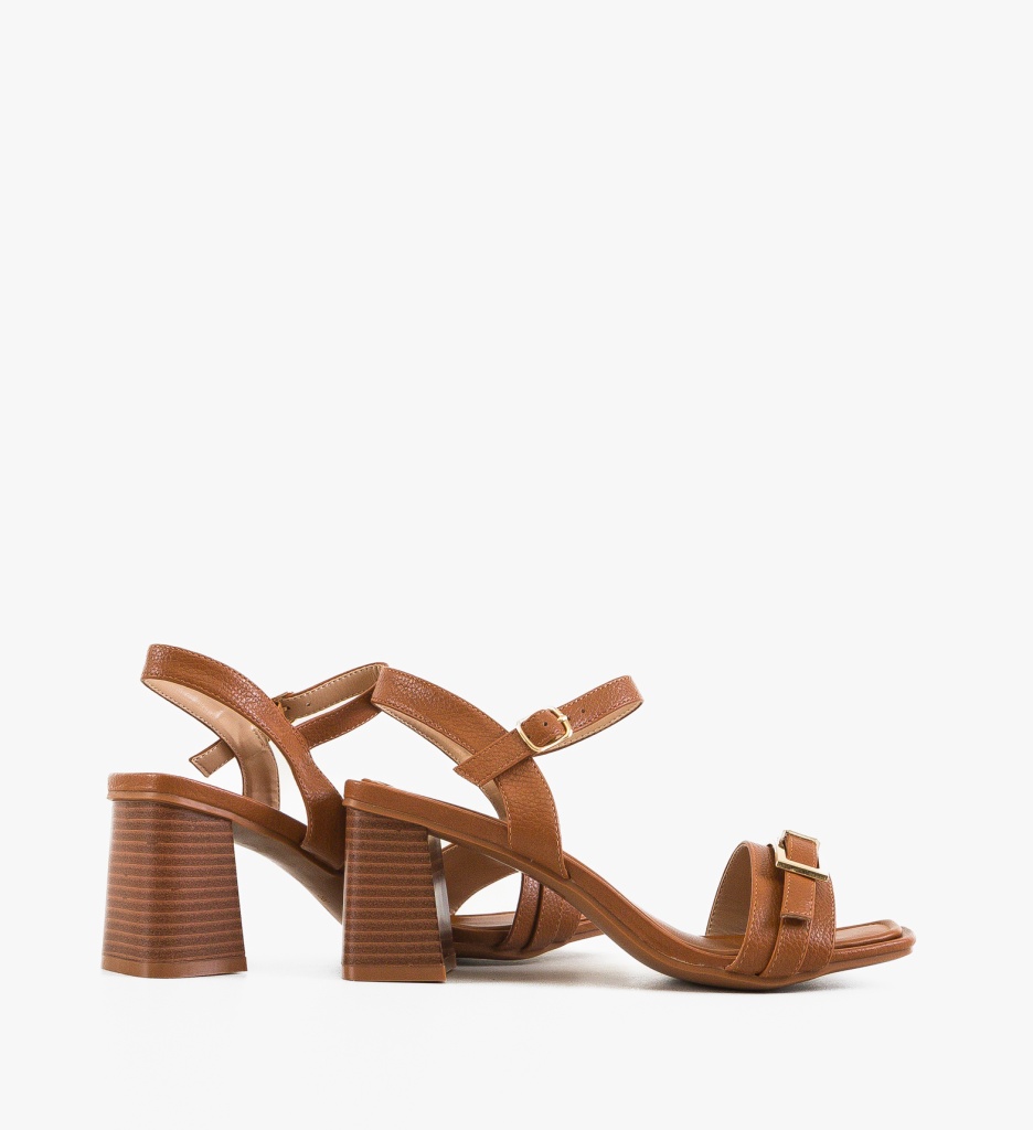 Sandale Lapcar Camel Elegante cu Toc - imagine 5