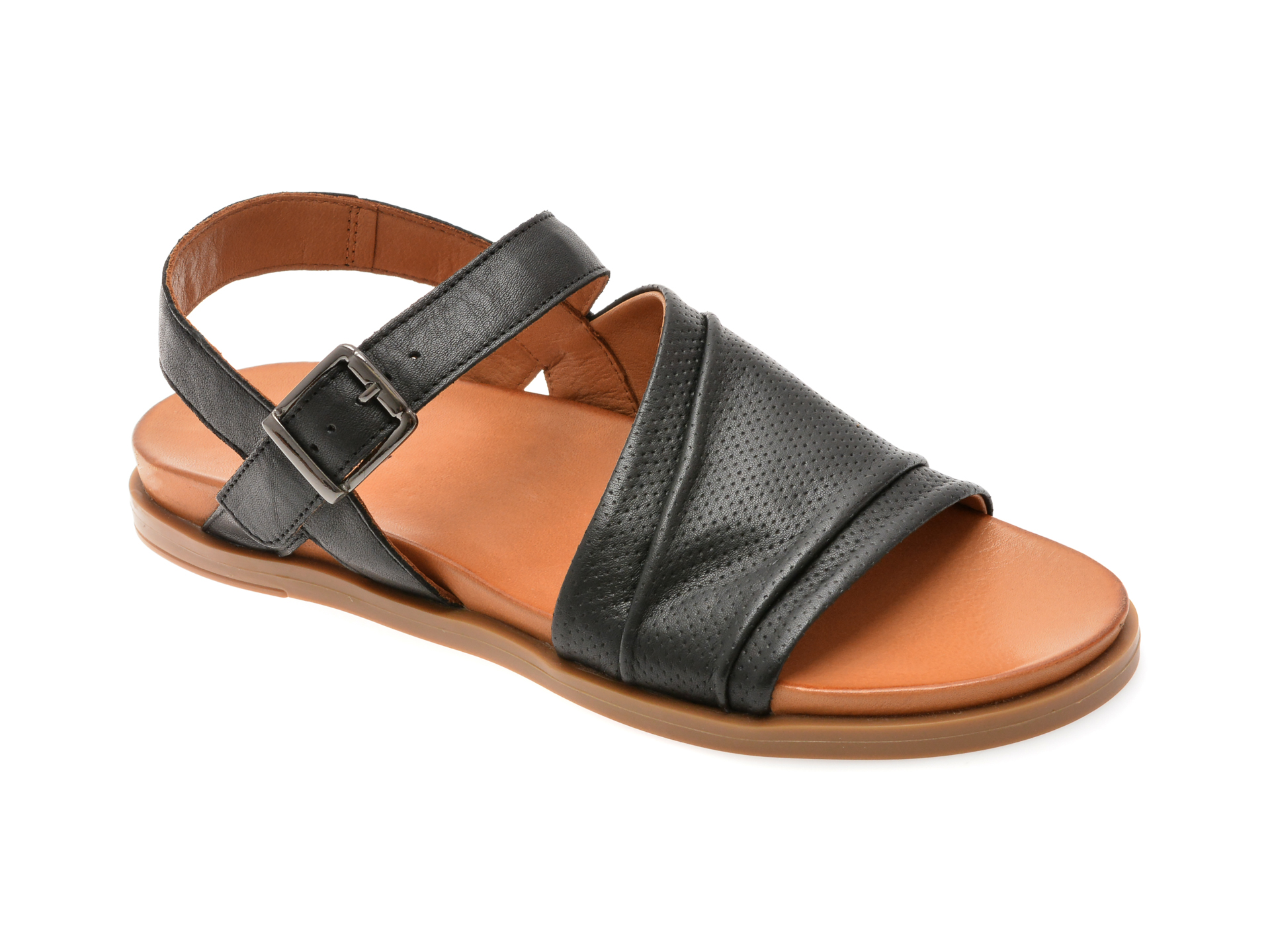 Sandale Corasol negre din piele naturala