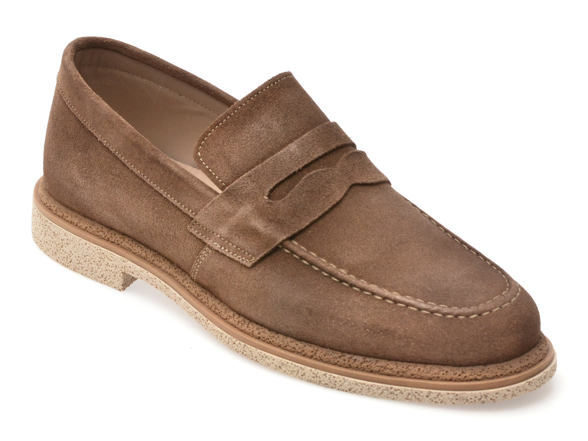 Mocasini Bite The Bullet gri din piele intoarsa