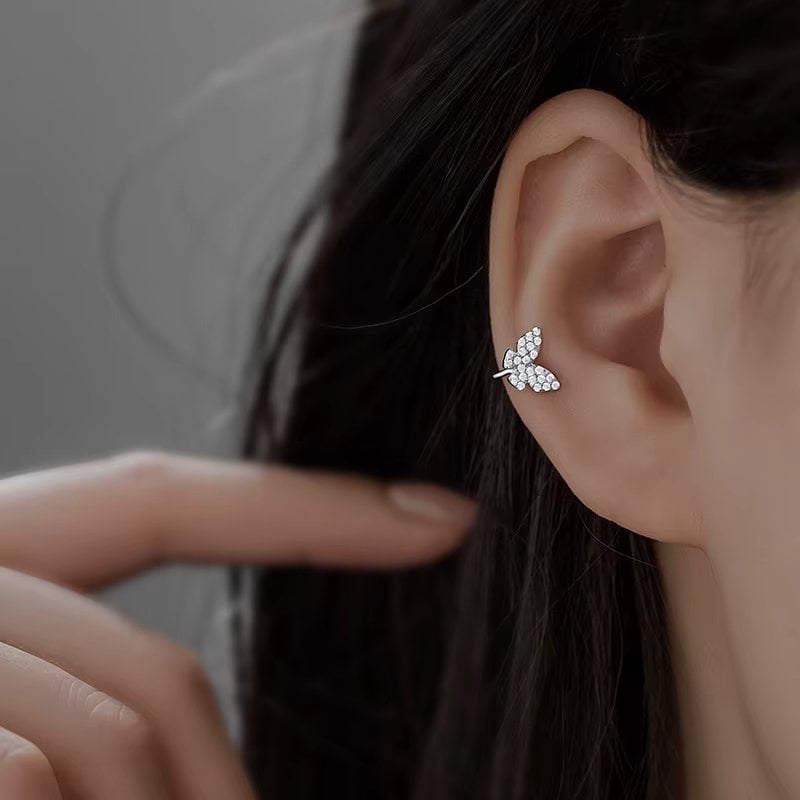 Ear Cuffs Fluture Delis | Argint 925 Placat Aur - imagine 3