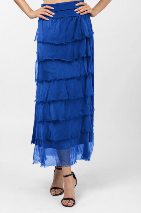 Fusta lungă Shopika cu volane | Eleganță și confort