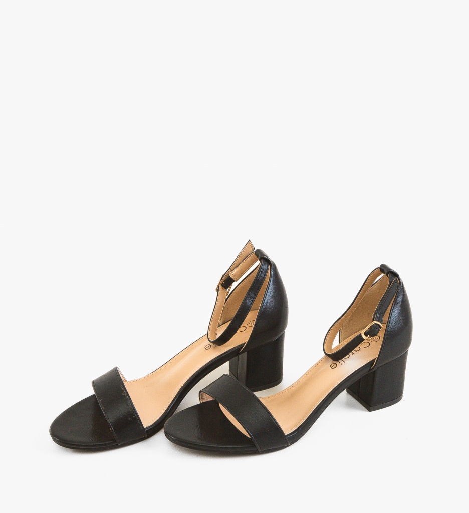 Sandale cu toc Lucano Negre - Eleganță și Confort - imagine 5