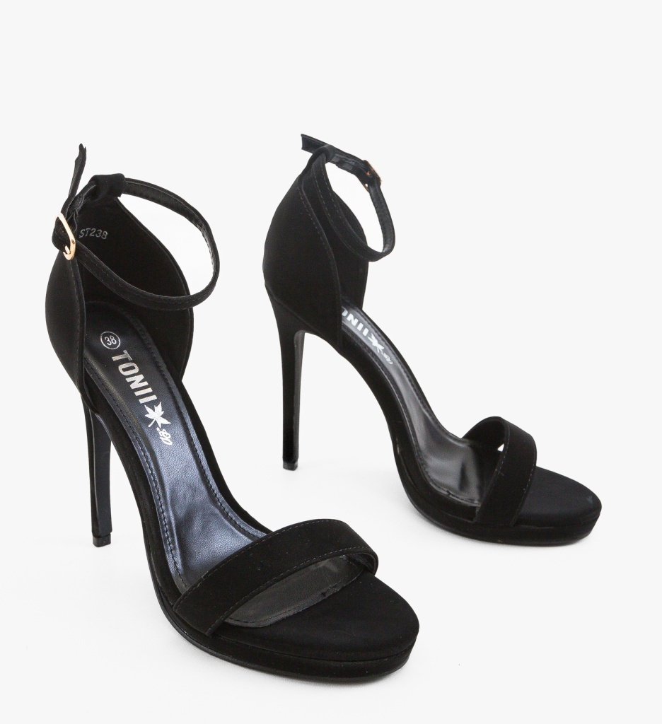 Sandale Cazey Negre Elegante | Toc Stabil - imagine 5