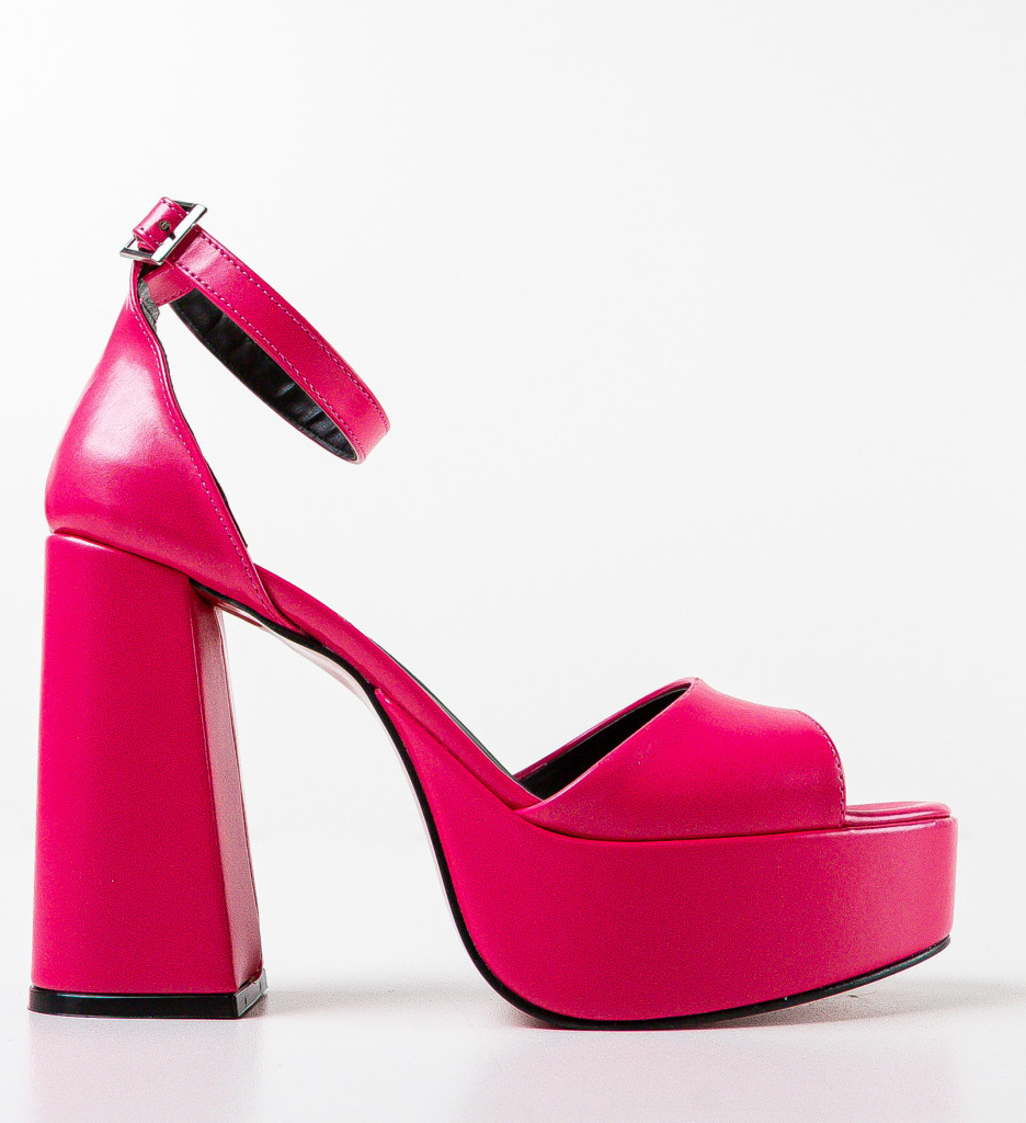 Sandale Dama Katina Fuchsia cu Toc Elegante - imagine 5