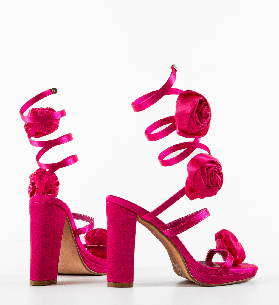 Sandale Trandaf Fuchsia cu Toc Elegant - imagine 6