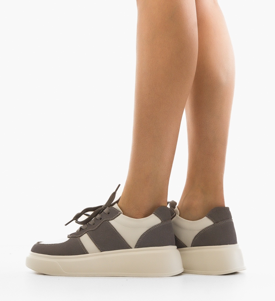 Sneakers Miriam Gri din Piele | Confort & Stil - imagine 2