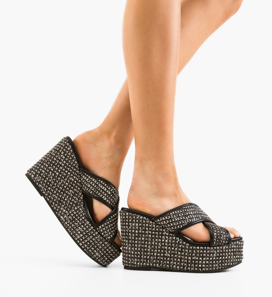 Sandale Platforma Moretti Negre | Stil si Confort - imagine 4