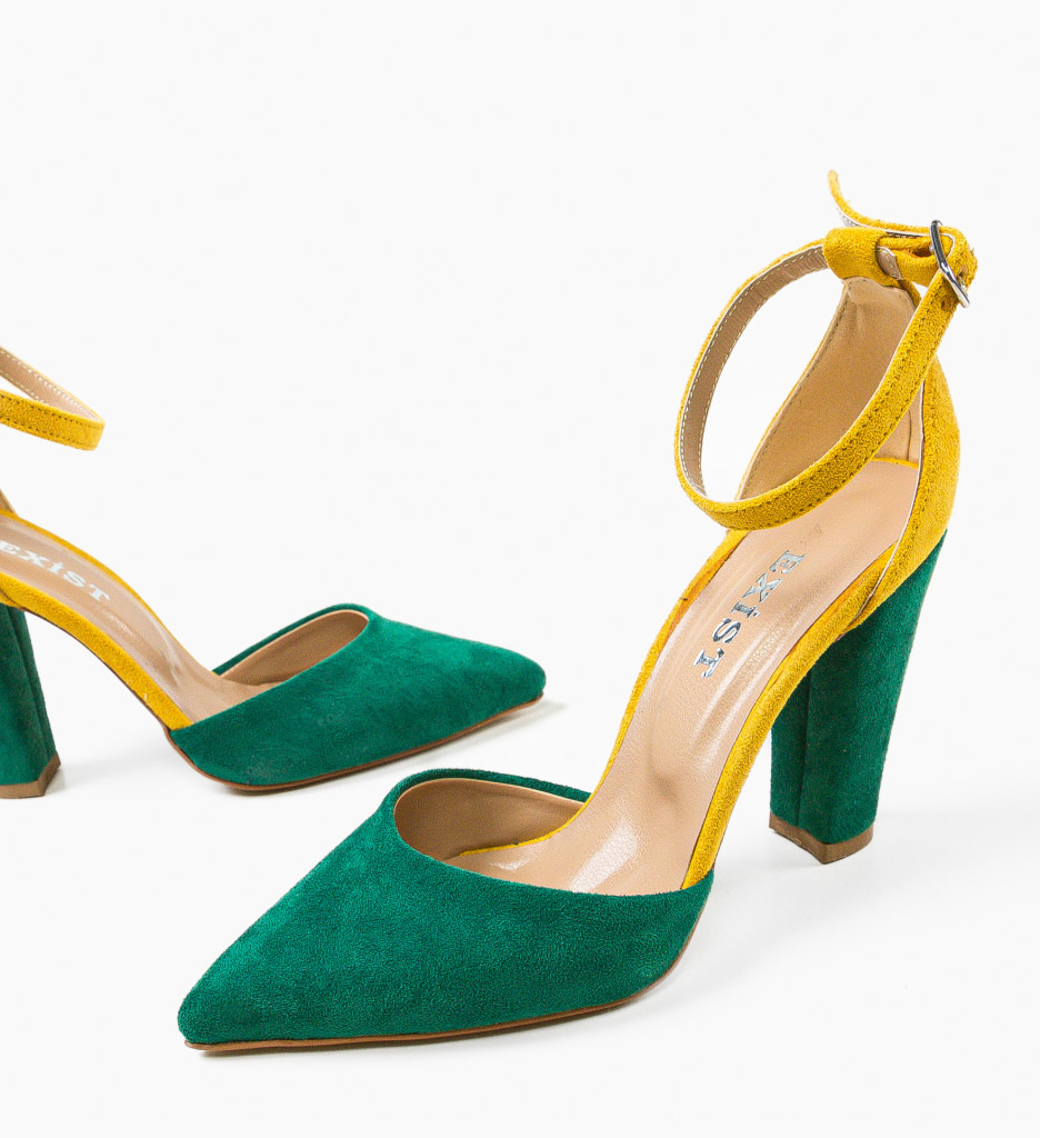 Pantofi dama Gizmo Verzi cu toc elegant - imagine 8