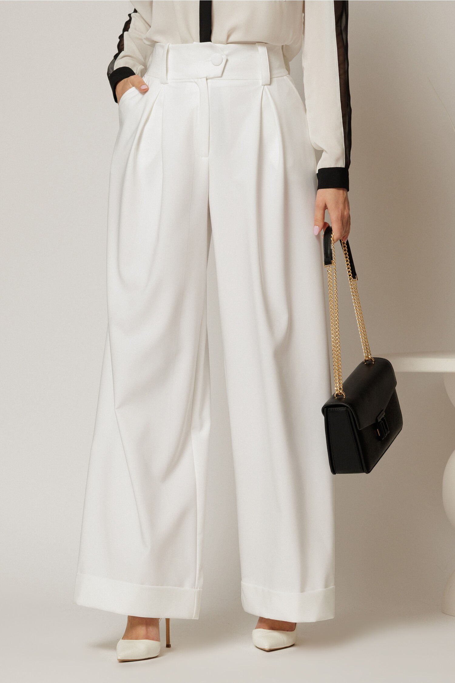 Pantaloni Albi DY Fashion cu Croi Lejer