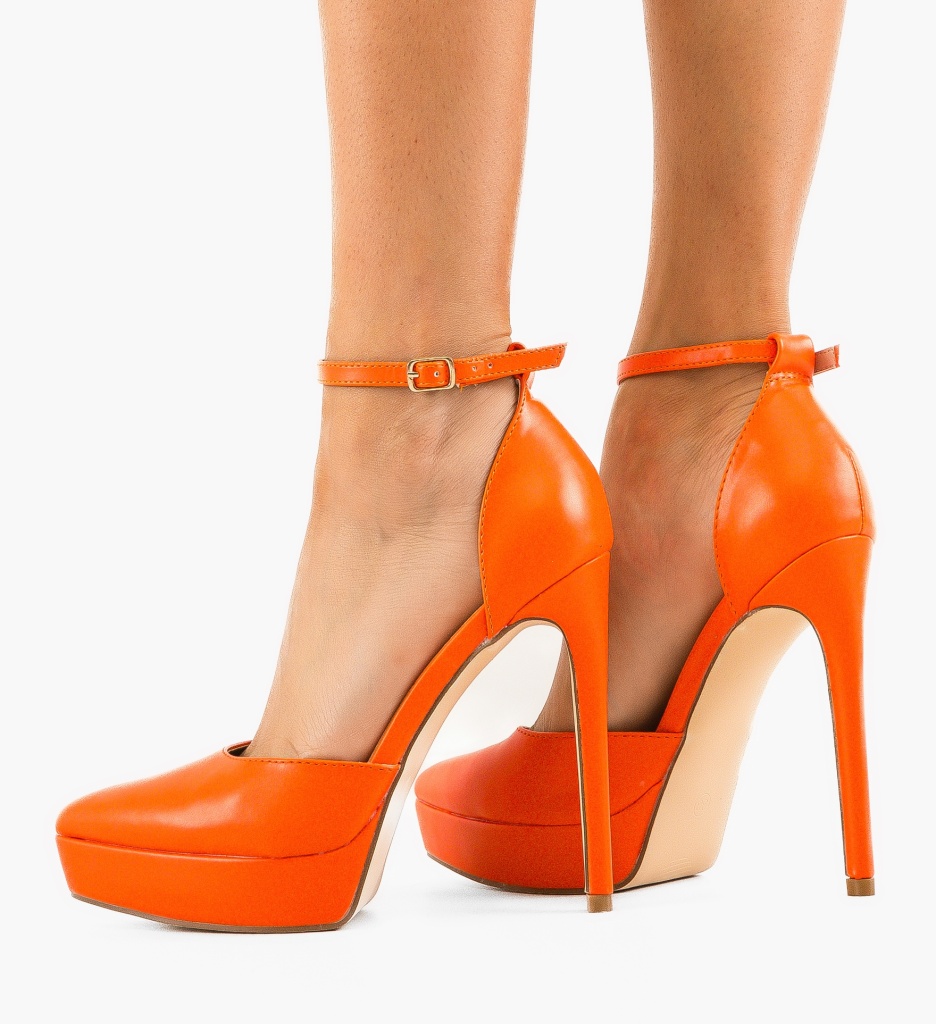 Pantofi cu Toc Vera Portocalii - Stil și Eleganță