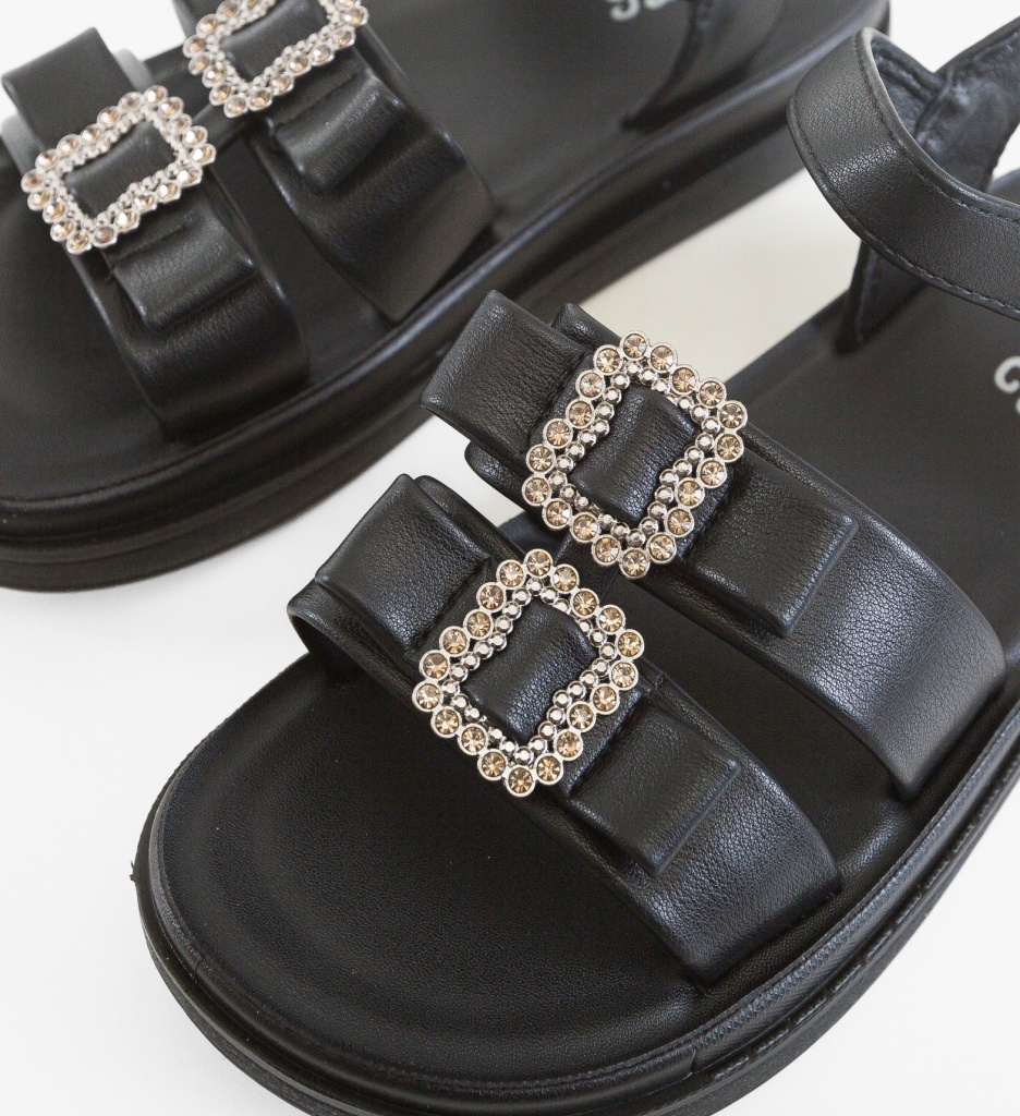 Sandale Dama Davij Negre Elegante - imagine 4
