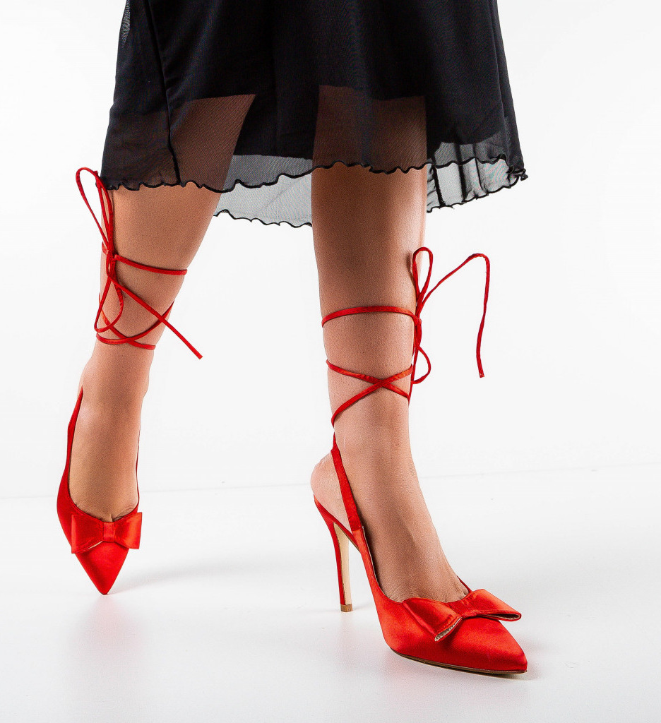 Pantofi Rania Rosii cu Toc - Eleganță și Stil - imagine 4