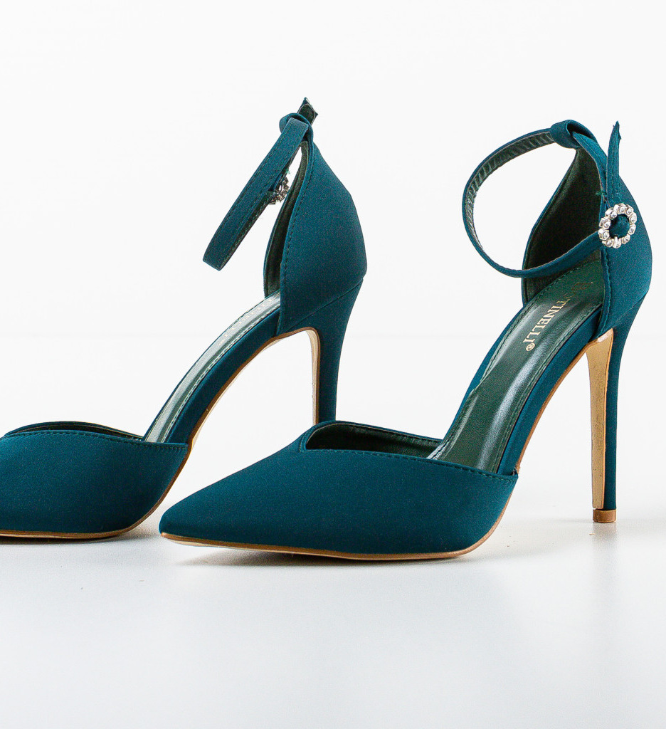 Pantofi dama toc verde eleganți - imagine 5