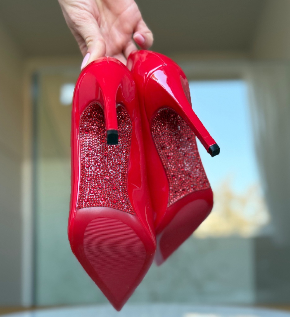 Pantofi Damă Honny Roșii cu Toc Eleganți - imagine 5