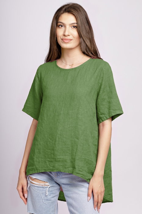 Bluză In Verde Oliv Asimetrică Shopika