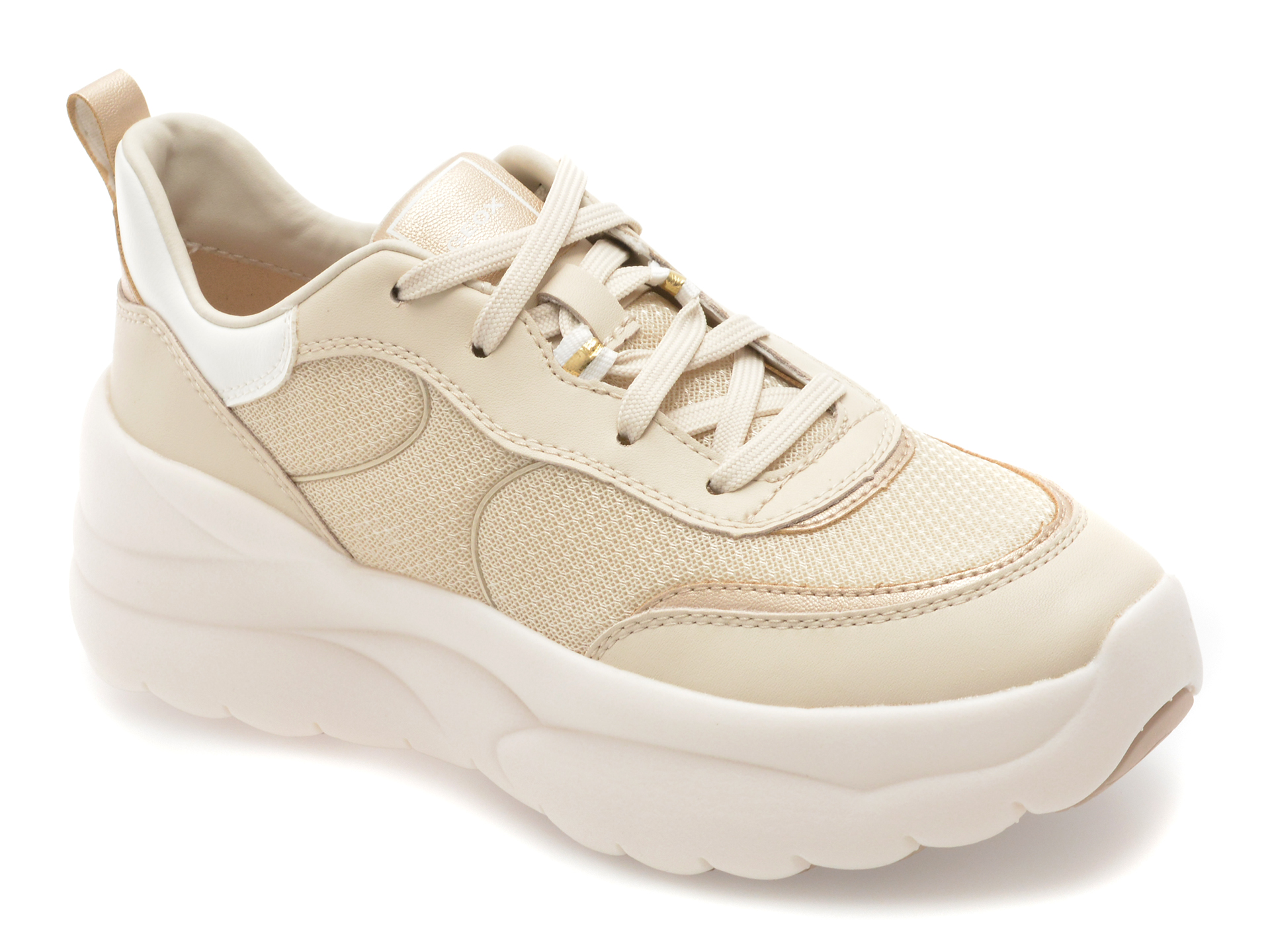 Pantofi sport Geox D651FB bej, Confort Respirabil