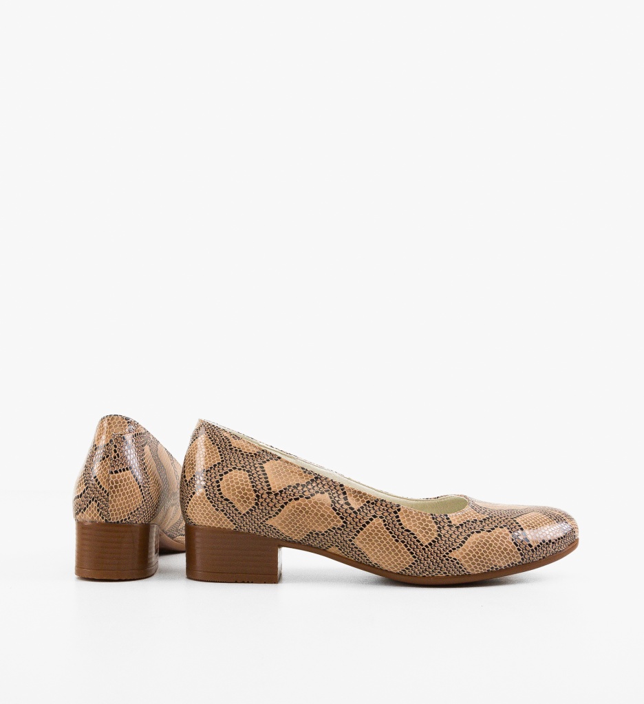 Pantofi dama Vegge Print cu toc elegant - imagine 5