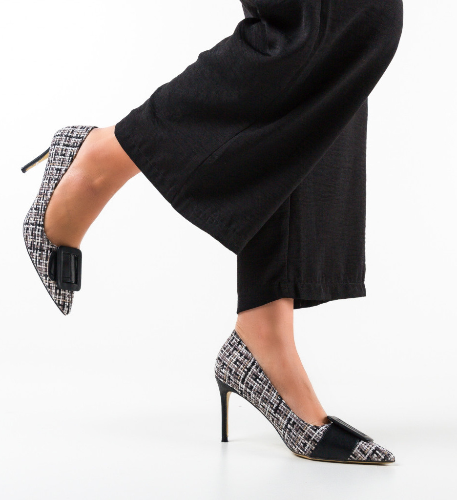 Pantofi Katara Negri Eleganți cu Toc Înalt - imagine 3