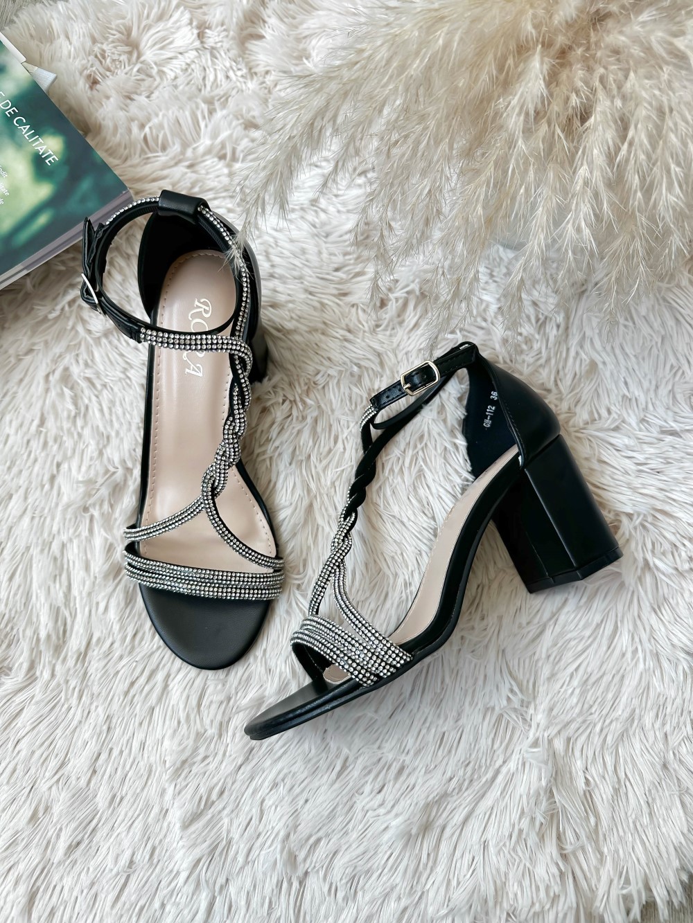 Sandale Dama Toc Gros Negre | Confort Maxim