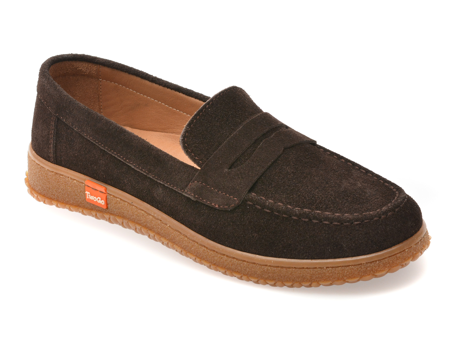 Mocasini GRYXX maro din piele întoarsă