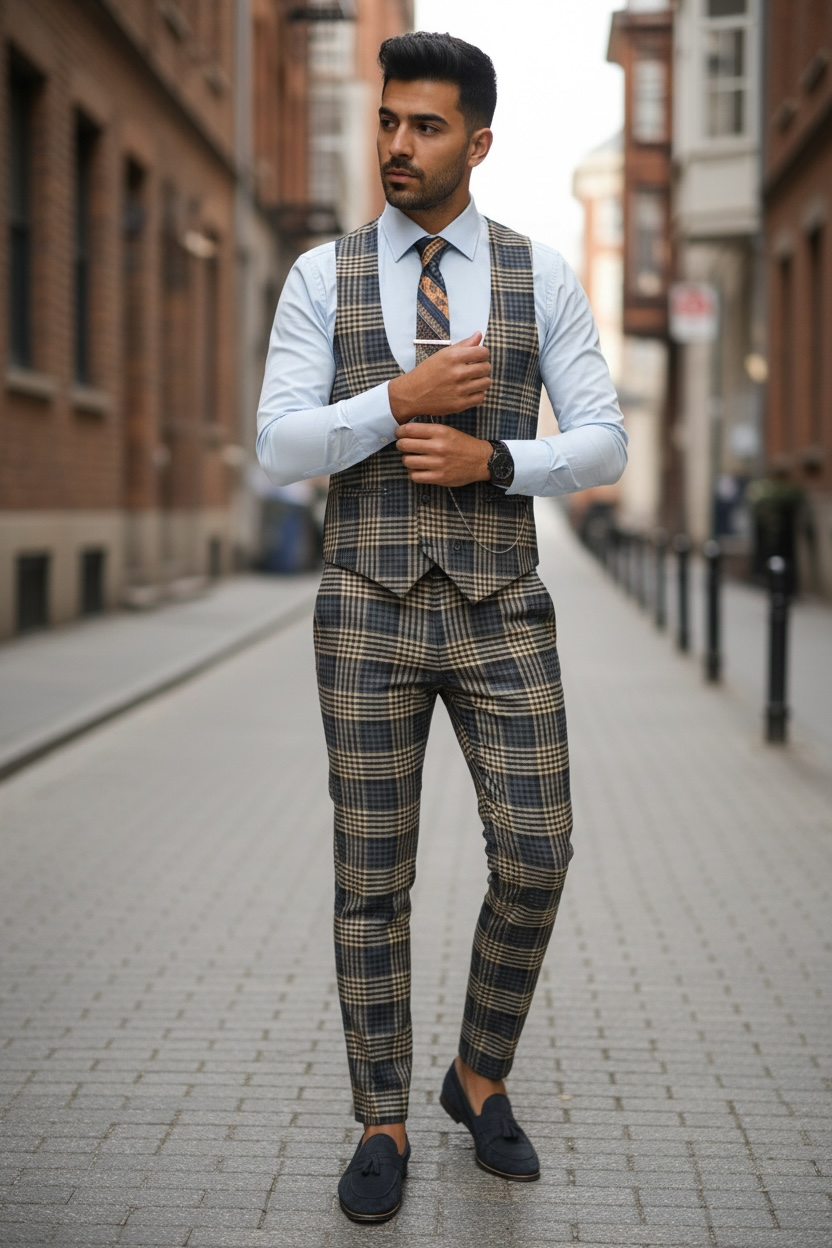 Pantaloni Barbati Carouri Eleganti B1456 - imagine 2