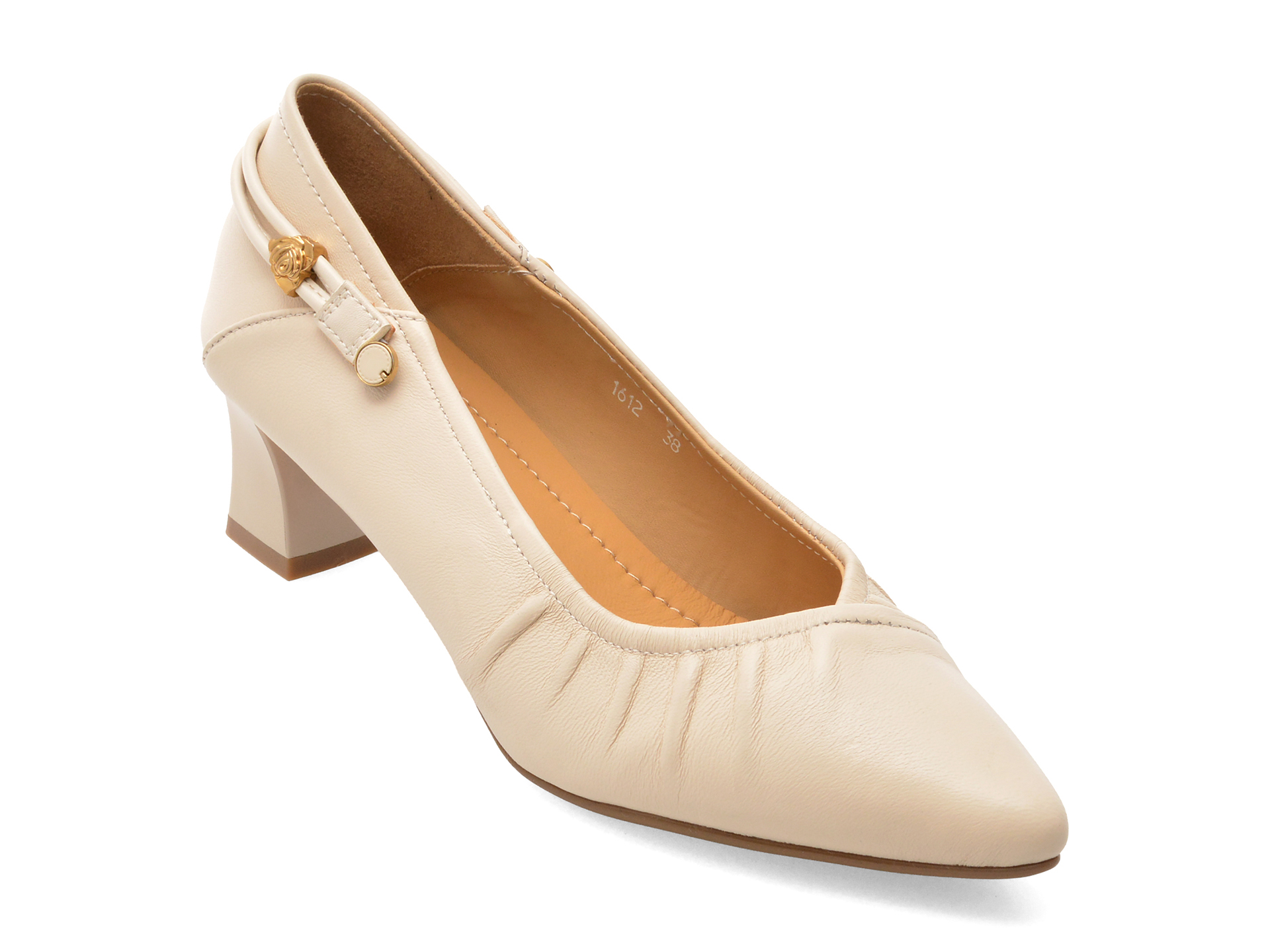 Pantofi Eleganți IMAGE Bej din Piele Naturală